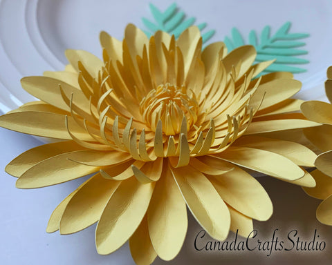 Aster Small Paper Flower Template 86 SVG CanadaCraftsStudio 