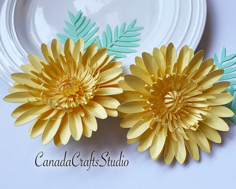 Aster Small Paper Flower Template 86 SVG CanadaCraftsStudio 