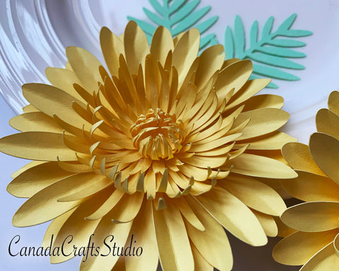 Aster Small Paper Flower Template 86 SVG CanadaCraftsStudio 