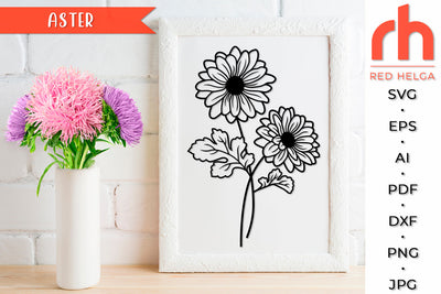 Aster SVG - Virgo Flower Cut File SVG RedHelgaArt 