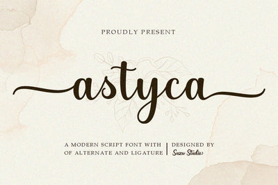 Astica Script Font Suza Studio 