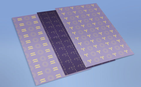 Astro Collection - Seamless Pattern Digital Paper & Zodiac Elements Vectors Cut Files SVG TheCrafterDepot 