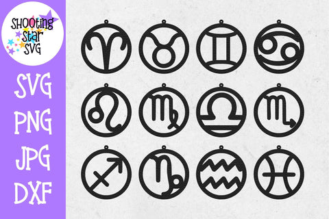 Astrology Earring SVG Template - Earring SVG - Zodiac SVG SVG ShootingStarSVG 