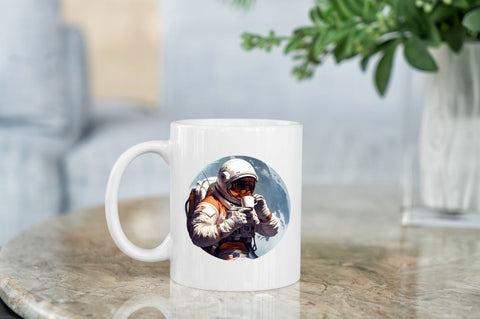 Astronaut Drinking Coffee Clipart Bundle SVG Regulrcrative 