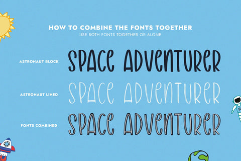 Astronaut Font (Cute Fonts, Kids Fonts, Craft Fonts, Cricut Fonts) Font Jupiter Studio Fonts 