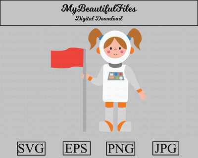astronaut girl - space SVG MyBeautifulFiles 