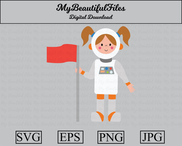 astronaut girl - space SVG MyBeautifulFiles 