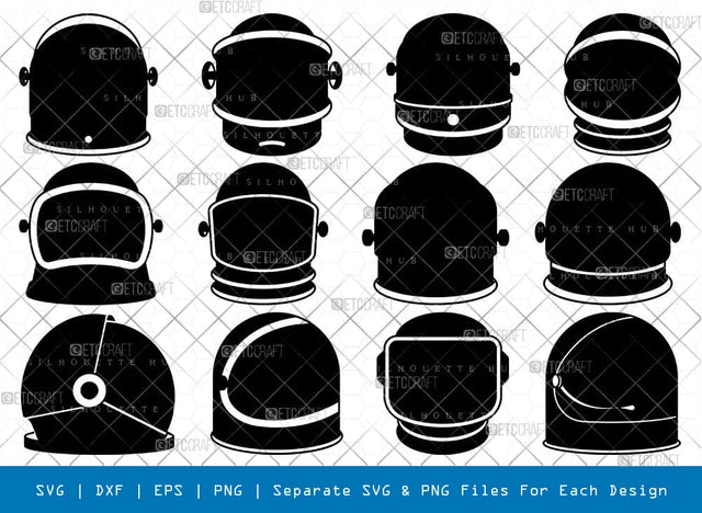 Astronaut Helmet Silhouette Svg Cricut Cut Files Png Bundle, SB01039 SVG ETC Craft 