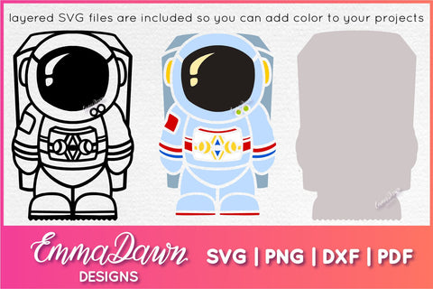 Astronaut SVG SVG Emma Dawn Designs 