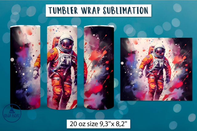 Astronaut tumbler wrap | Space tumbler sublimation Sublimation Olga Boat Design 