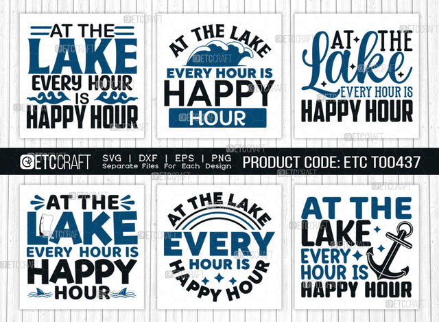 At The Lake Every Hour Is Happy Hour SVG Bundle, Lake Svg, Lake Life Svg, Canoe Svg, Kayak Life Svg, Kayak Saying Svg, Lake Quotes, ETC T00437 SVG ETC Craft 