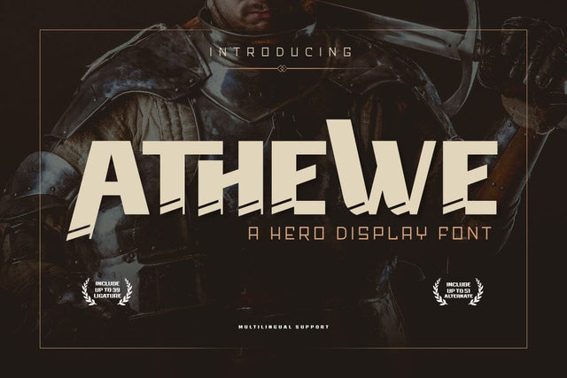 ATHEWE | Display Hero Font Font twinletter 