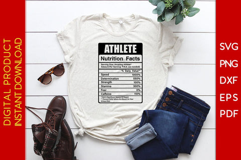 Athlete Nutrition Facts SVG PNG PDF Cut File SVG Creativedesigntee 