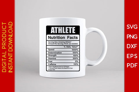 Athlete Nutrition Facts SVG PNG PDF Cut File SVG Creativedesigntee 