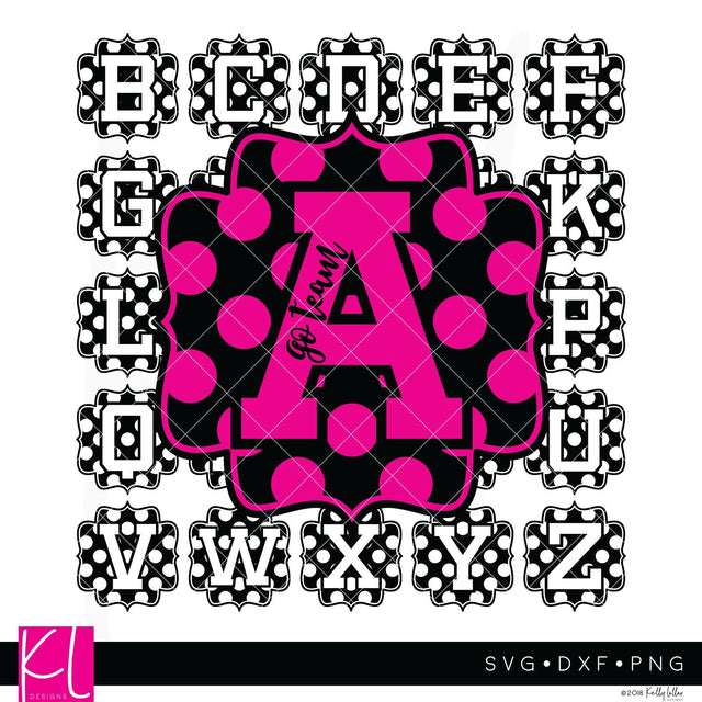 Athletic Letter Frames SVG Kelly Lollar Designs