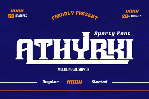 ATHYRKI | Athletic Font Font twinletter 