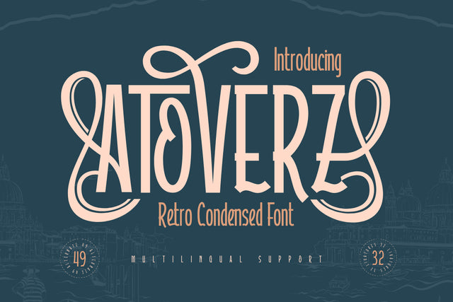 Atoverz – Retro Condensed Font Font twinletter 