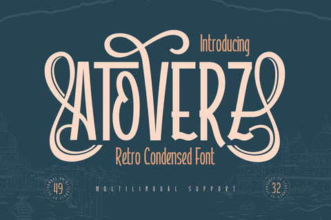 Atoverz – Retro Condensed Font Font twinletter 