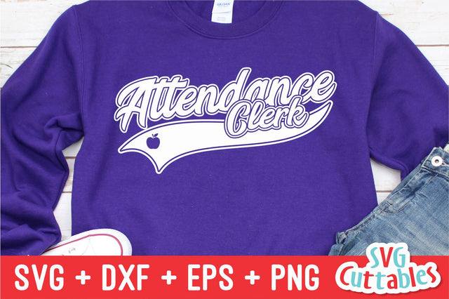 Attendance Clerk svg - Teacher svg - Occupation - Swoosh - svg - dxf - eps - png - Cut File - Silhouette - Cricut - Digital Download SVG Svg Cuttables 