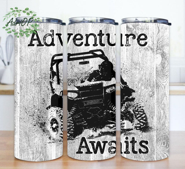 ATV Motorcycle 20oz Design Png, Adventure Awaits Tumbler Png, Biker Tumbler Design, ATV Off Road Sublimation Design, Instant Download Sublimation AdriOP 