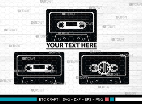 Audio Cassette Monogram, Audio Cassette Silhouette, Audio Cassette SVG, Audio Tape Svg, Cassette Tape Svg, Music Cassette Svg, Damaged Tape Svg, SB00484 SVG ETC Craft 