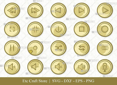 Audio Control Buttons Clipart SVG Cut File | Control Buttons Svg | Buttons Svg | Audio Button Svg | Bundle | Eps | Dxf | Png SVG ETC Craft 