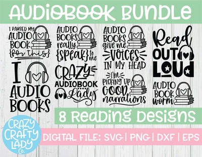 Audiobook Quote SVG Cut File Bundle SVG Crazy Crafty Lady Co. 