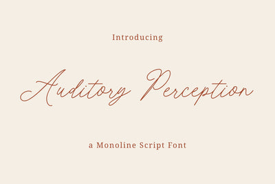 Auditory Perception - a Monoline Font Font nhfonts 
