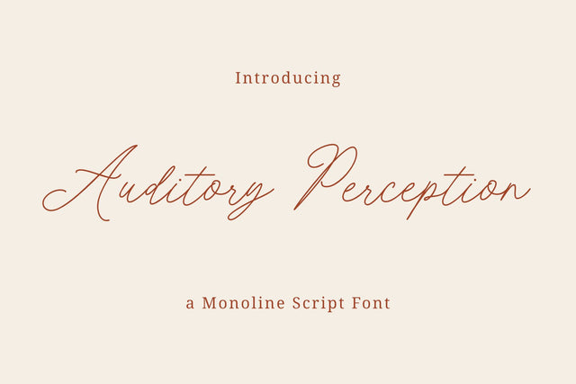 Auditory Perception - a Monoline Font Font nhfonts 