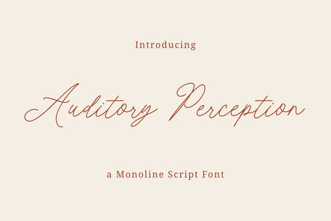 Auditory Perception - a Monoline Font Font nhfonts 