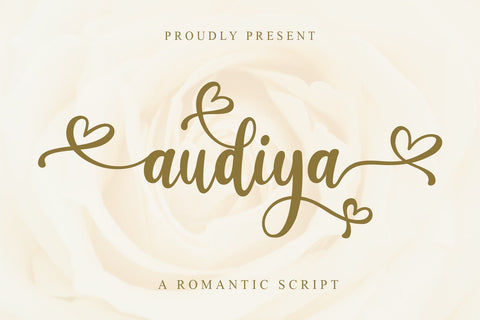 Audiya Romantic Script Font MJB Letters Studio 