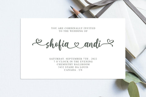 Audiya Romantic Script Font MJB Letters Studio 