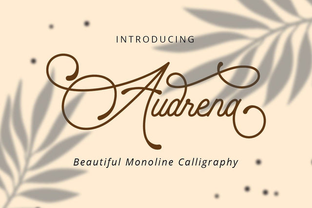 Audrena - Beautiful Monoline Font Font PutraCetol Studio 