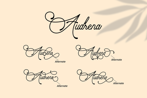 Audrena - Beautiful Monoline Font Font PutraCetol Studio 