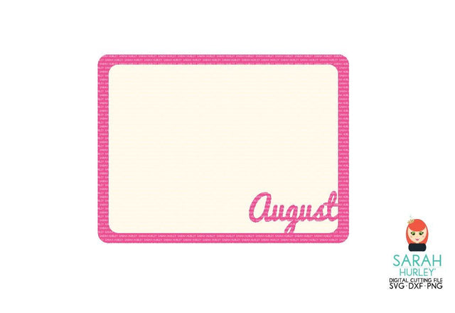 August Journaling Cards SVG Sarah Hurley 