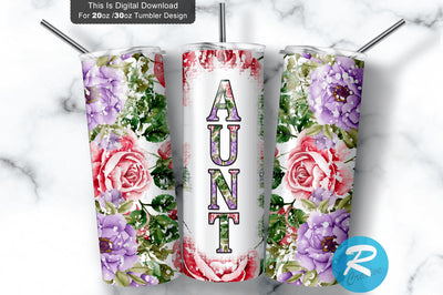 Aunt 20 oz / 30 oz Tumbler PNG Sublimation Regulrcrative 