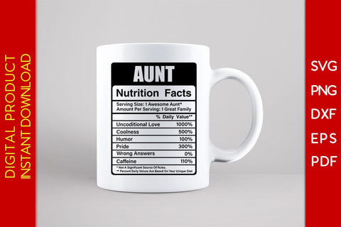 Aunt Nutrition Facts SVG PNG PDF Cut File SVG Creativedesigntee 