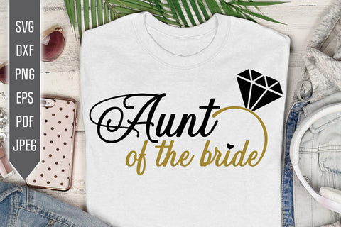 Aunt of the Bride Svg. Wedding Svg. Bride Team Svg. Wedding Roles Svg. Wedding Party Svg. Cricut, Silhouette, Iron On, Dxf, Eps, Png, Pdf SVG Mint And Beer Creations 