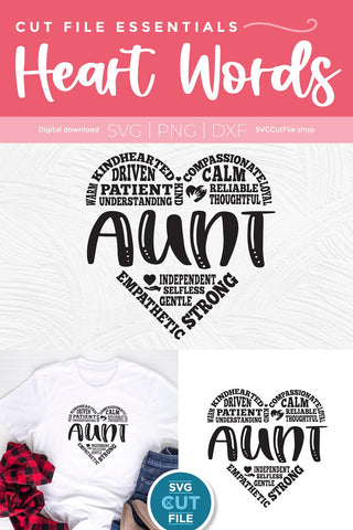 Aunt svg, auntie svg, aunts day svg, aunt heart svg, best aunt svg, aunts day gift, gift idea, for aunt, aunty, svg for cricut, svg dxf png SVG SVG Cut File 