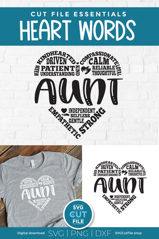 Aunt svg, auntie svg, aunts day svg, aunt heart svg, best aunt svg, aunts day gift, gift idea, for aunt, aunty, svg for cricut, svg dxf png SVG SVG Cut File 