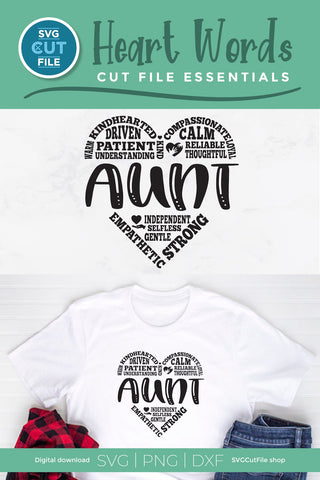 Aunt svg, auntie svg, aunts day svg, aunt heart svg, best aunt svg, aunts day gift, gift idea, for aunt, aunty, svg for cricut, svg dxf png SVG SVG Cut File 