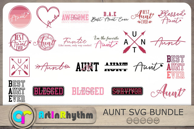Aunt Svg Bundle, Aunt Svg, Auntie Svg, Best Aunt Ever Svg SVG Artinrhythm shop 