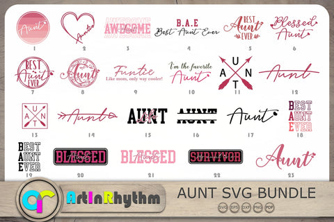 Aunt Svg Bundle, Aunt Svg, Auntie Svg, Best Aunt Ever Svg SVG Artinrhythm shop 