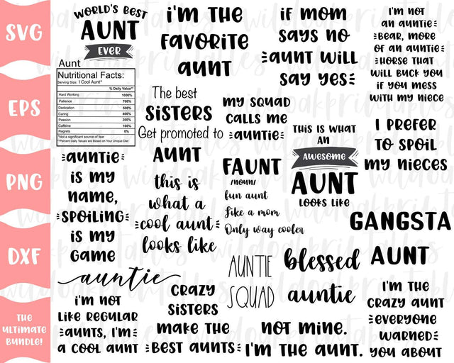 aunt svg bundle, auntie svg, auntie svg, best auntie svg, blessed auntie svg, blessed aunt svg, aunt nutrition facts svg funny aunt svg, png SVG WildOakSVG 