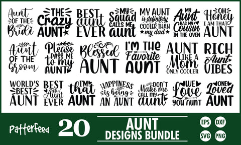 Aunt SVG Designs Bundle SVG PatternFeed8 