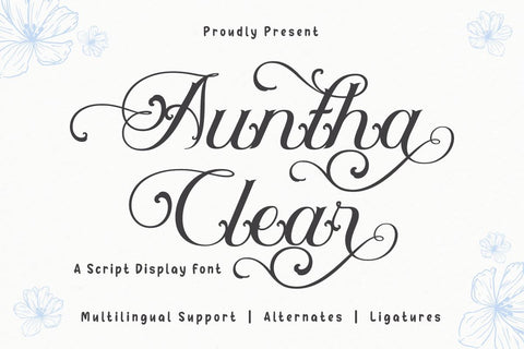 Auntha Clear | Script Font Font twinletter 
