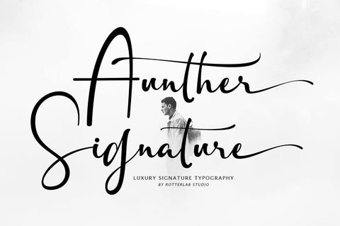 Aunther Signature Font Rotterlab studio 