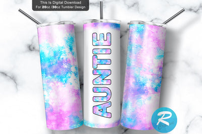 Auntie 20 oz / 30 oz Tumbler PNG Sublimation Regulrcrative 