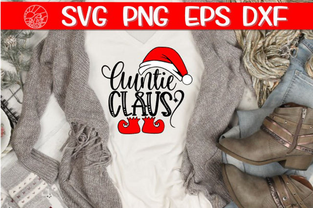 Auntie Claus - Santa Hat - SVG PNG EPS DXF SVG On the Beach Boutique 