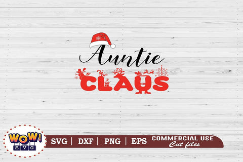 Auntie Claus svg, Christmas plaid svg, Santa claus svg, Png SVG Wowsvgstudio 